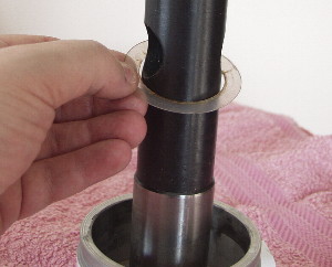 Removing the declination collar teflon washer