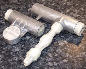 Mount parts masked and ready for paint