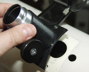 The focuser being removed