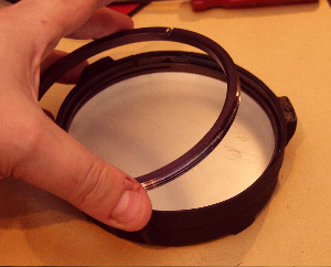 The primary mirror locking ring being replaced