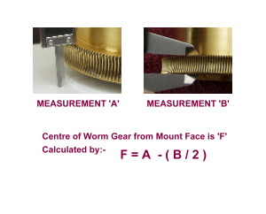 Calculate Centre of the Worm Gears