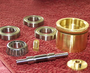 Bearings and worm gears after cleaning