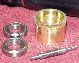 Bearings and worm gears after cleaning